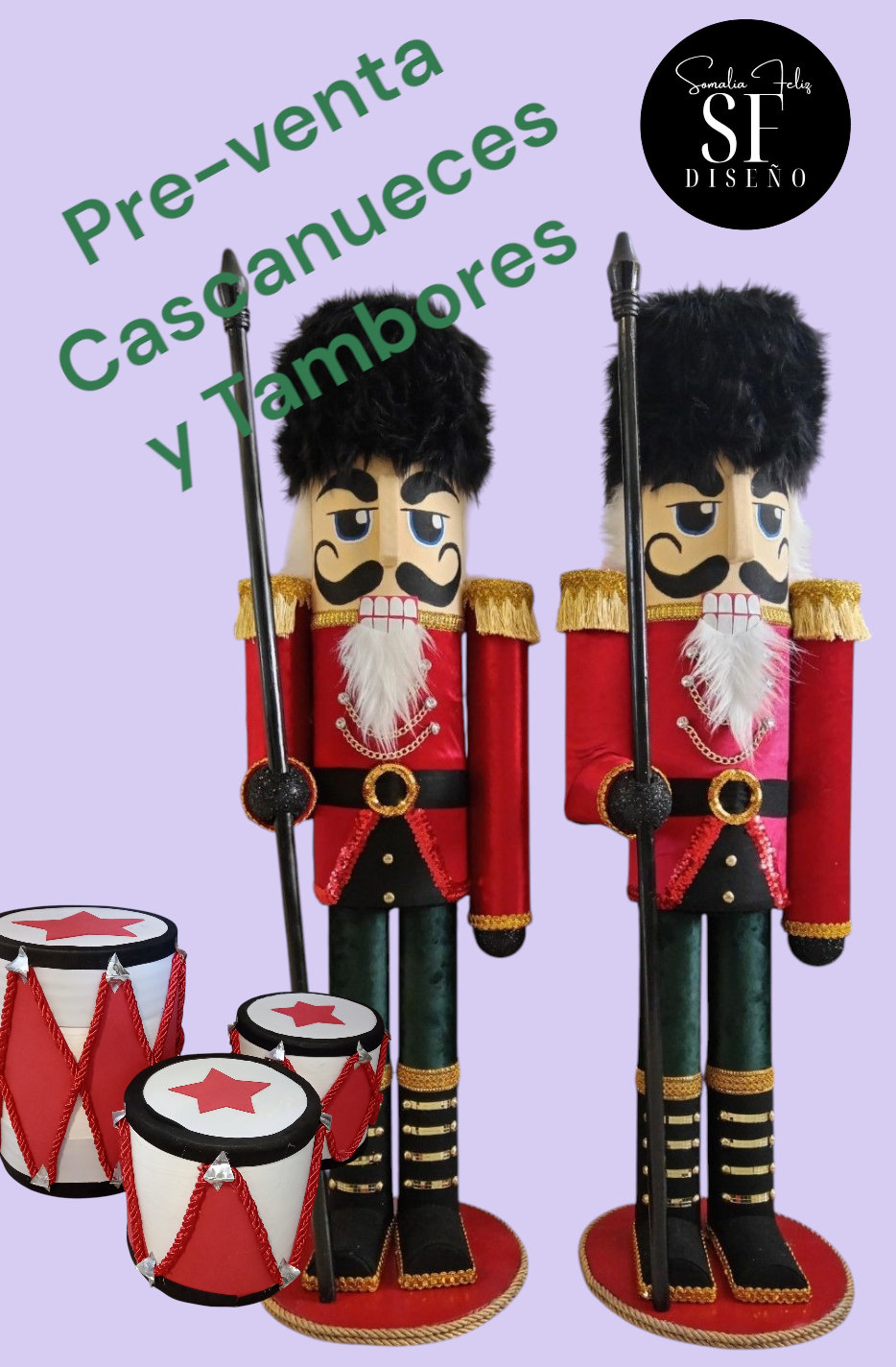 decoración y accesorios - Cascanueces y tambores en precio de pre-venta navideña 2025, aprovecha.  0