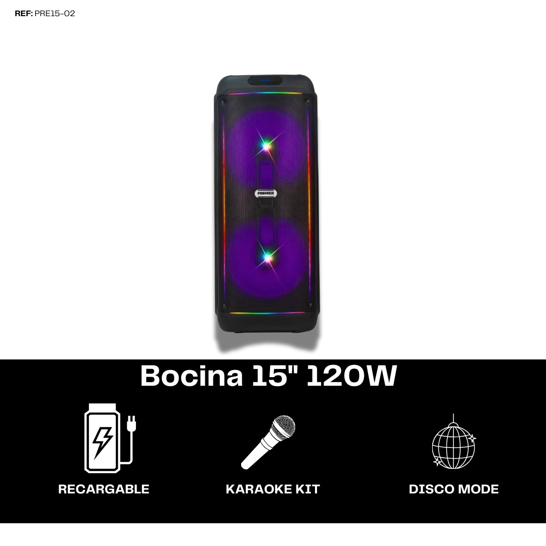 camaras y audio - BOCINA RECARGABLE DE 15X2 1