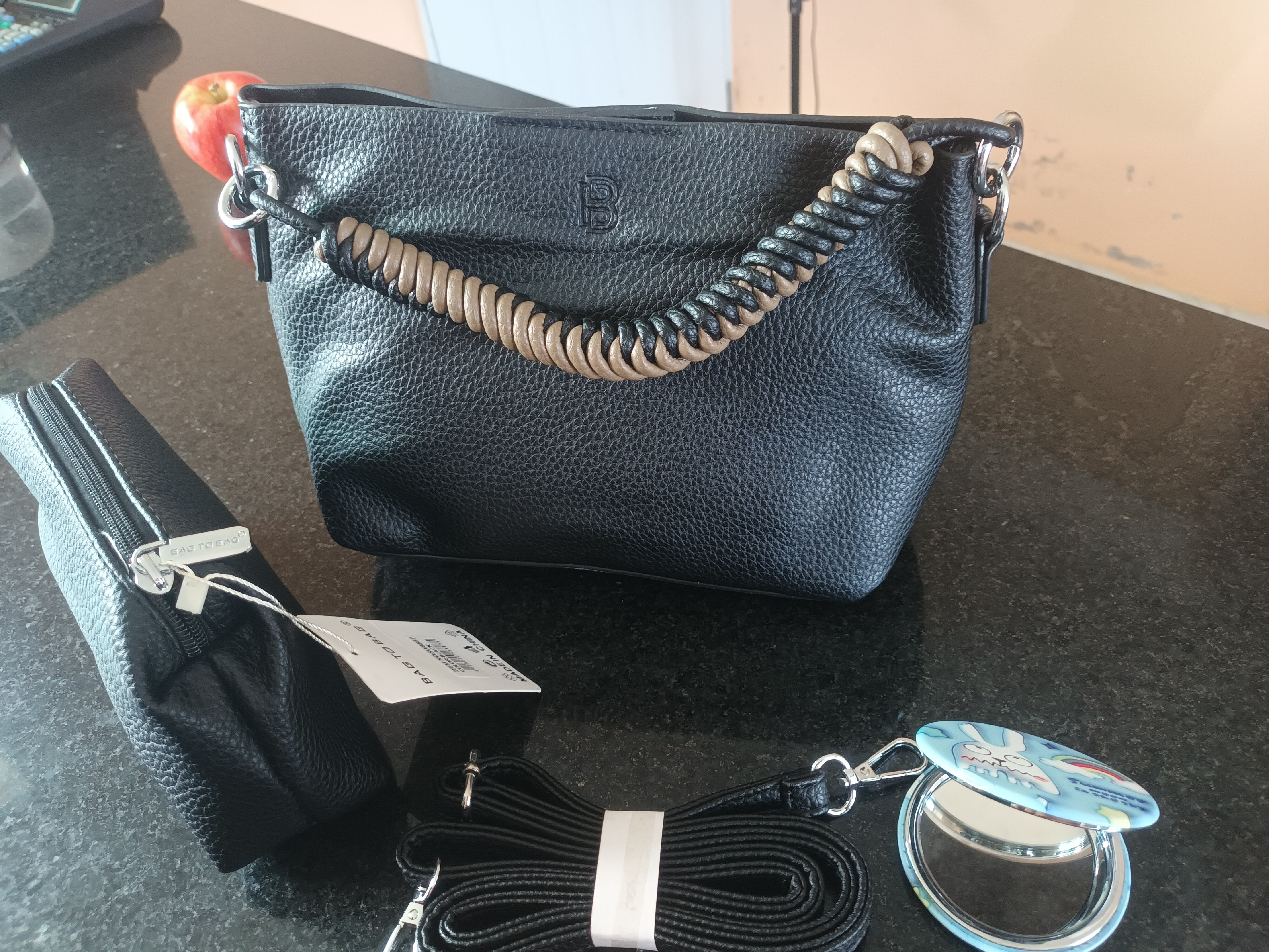 carteras y maletas - set de cartera negra 1