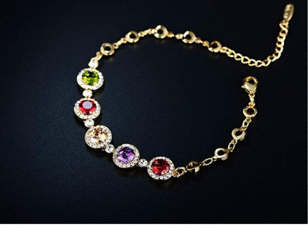joyas, relojes y accesorios - Bella Pulsera con cristales multicolores     0