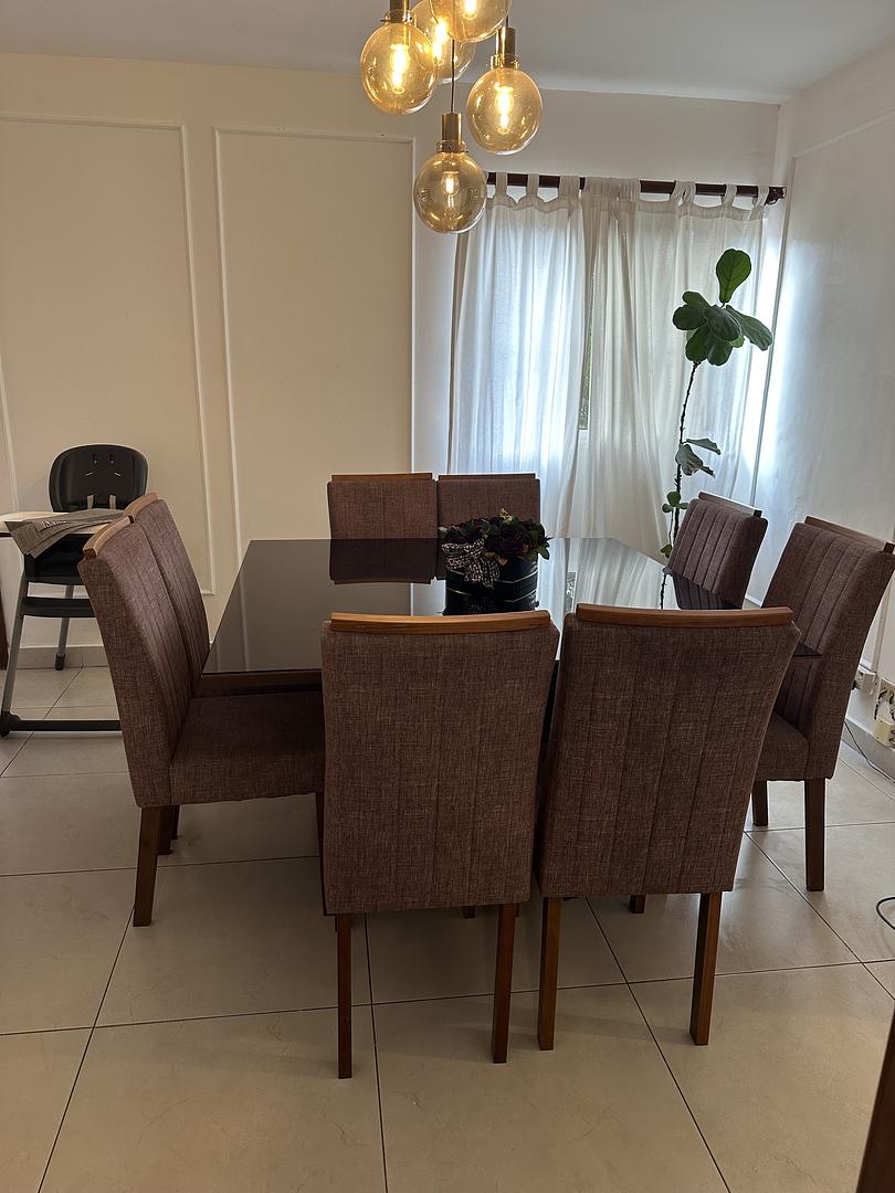 muebles y colchones - Juego de comedor de 8 sillas, cuadrado 1