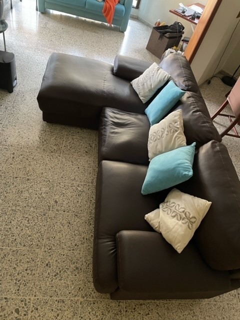 muebles y colchones - (SOFA) MUEBLE EN L DE CUERO 2