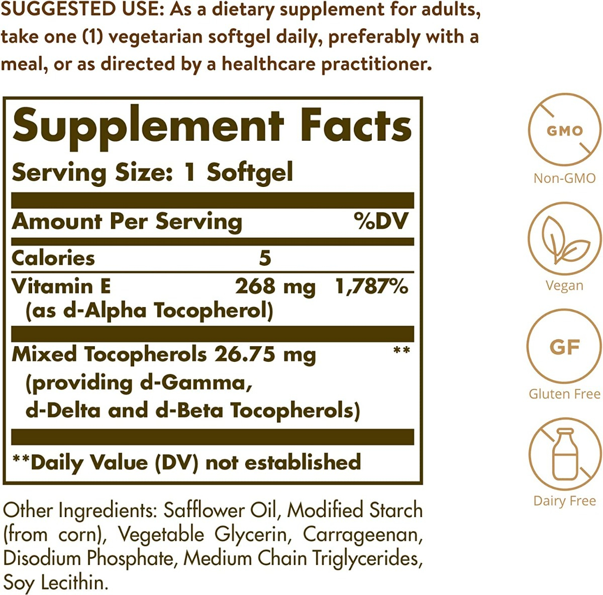 Salud y Equipamiento Médico - Vitamin E - Vegana, Gluten Free 1