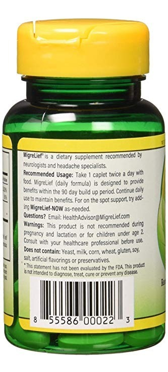 Salud y Equipamiento Médico - Migrelief Original Formula 60 Capsulas  Combate La Migraña 3