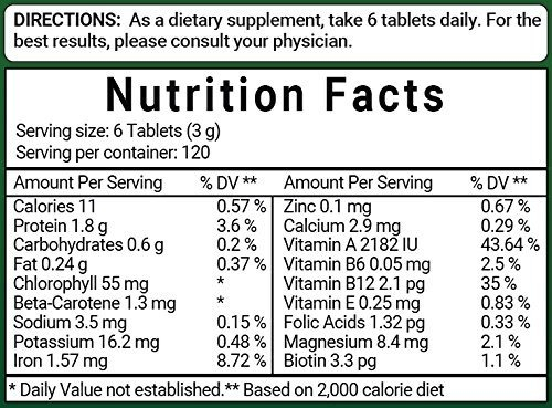 Salud y Equipamiento Médico - Clorella Y Espirulina Organica 3000mg, 720 Tabletas 5