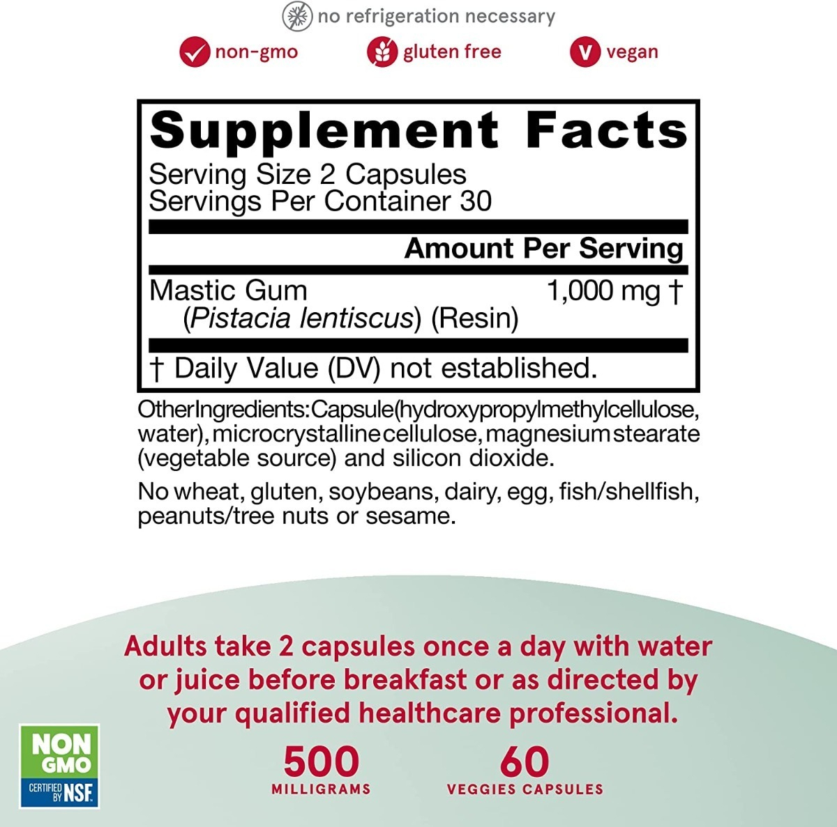 Salud y Equipamiento Médico - Mastic Gum 1000mg 60 capsulas Jarrow formula 1