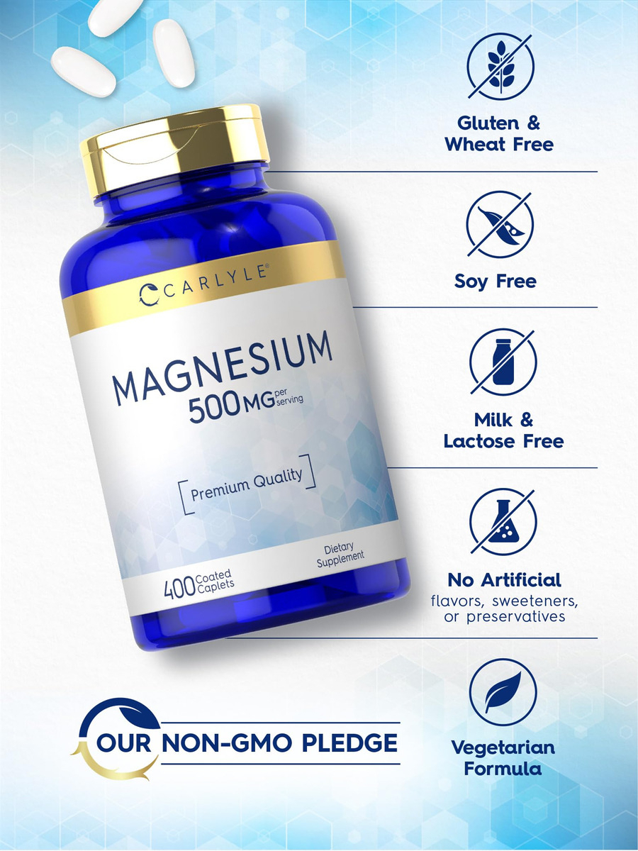Salud y Equipamiento Médico - Magnesio 500mg | 400 Capsulas Recubiertas 4