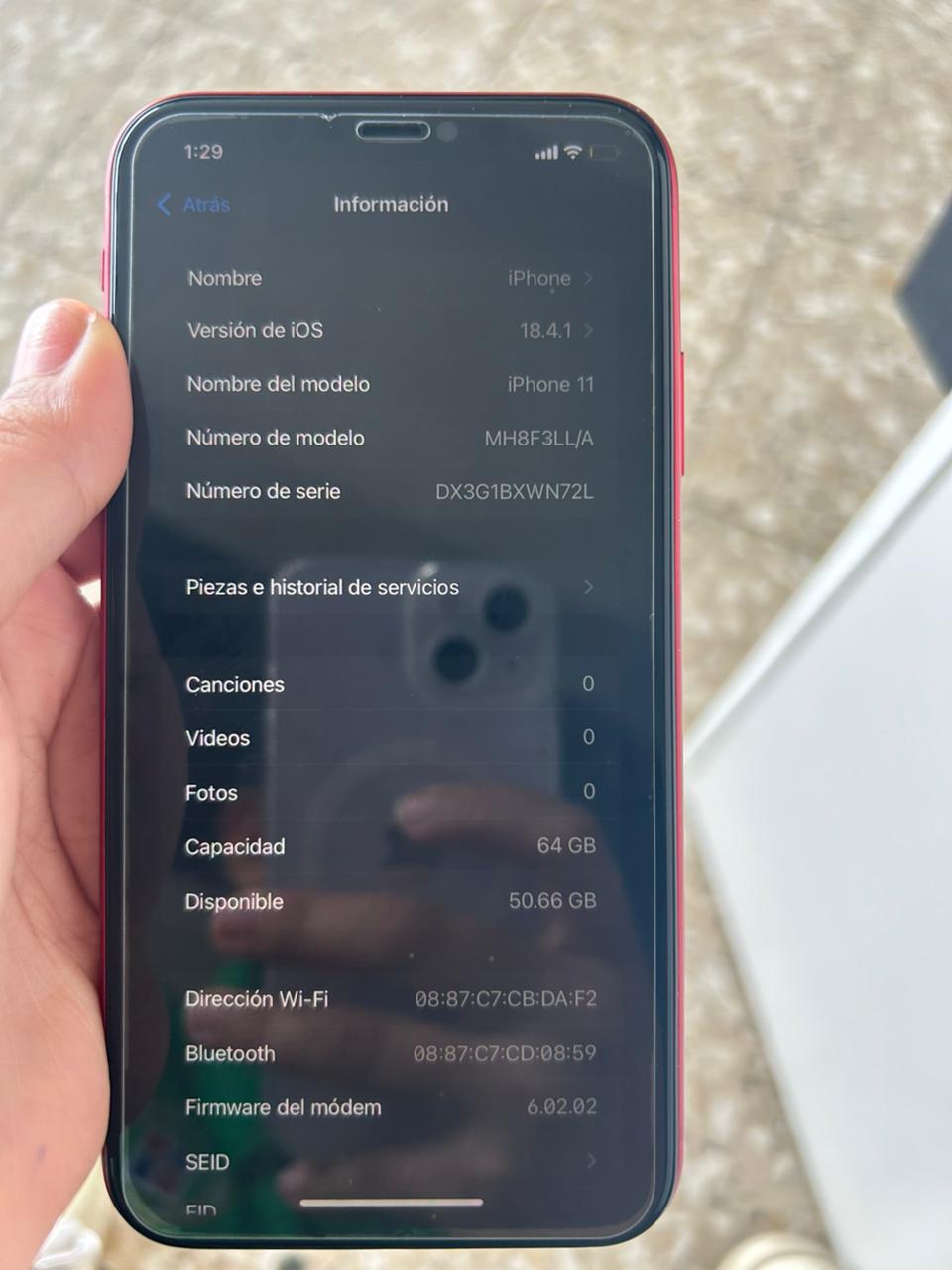 camaras y audio - Vendo iPhone 11 color rojo  2