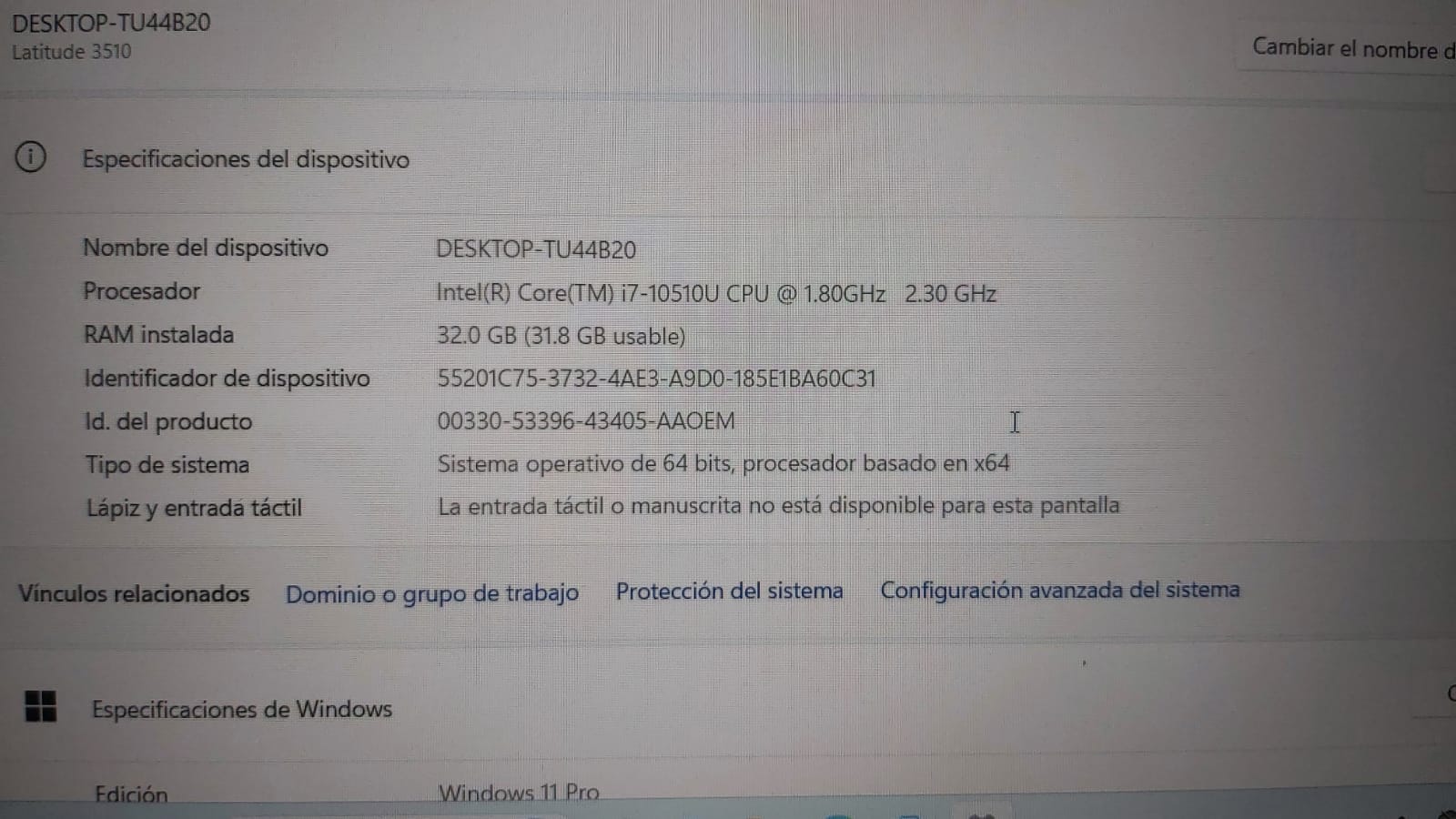 computadoras y laptops - Dell Latitude 3510 Intel Core i7  de 10ma 32gb Ram 2