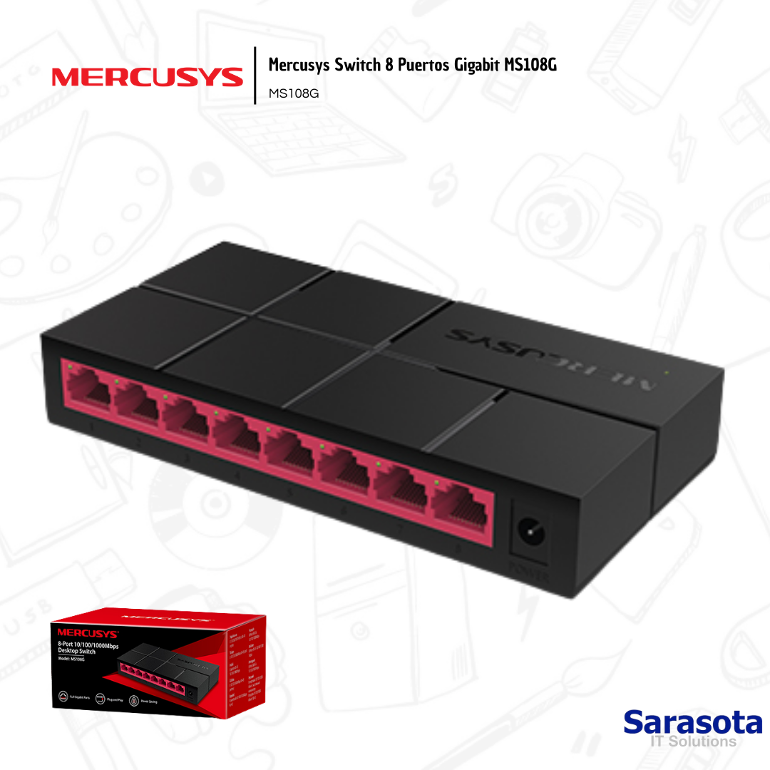 accesorios para electronica - Mercusys Switch 8 Puertos Gigabit MS108G 1