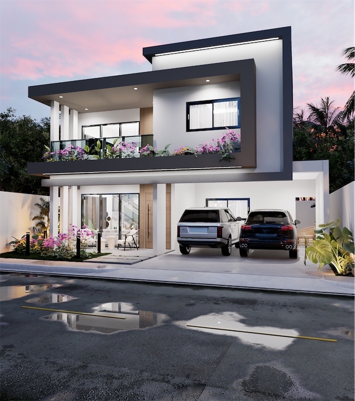 casas - Venta de casa moderna con piscina en la autopista de san Isidro prado oriental 3
