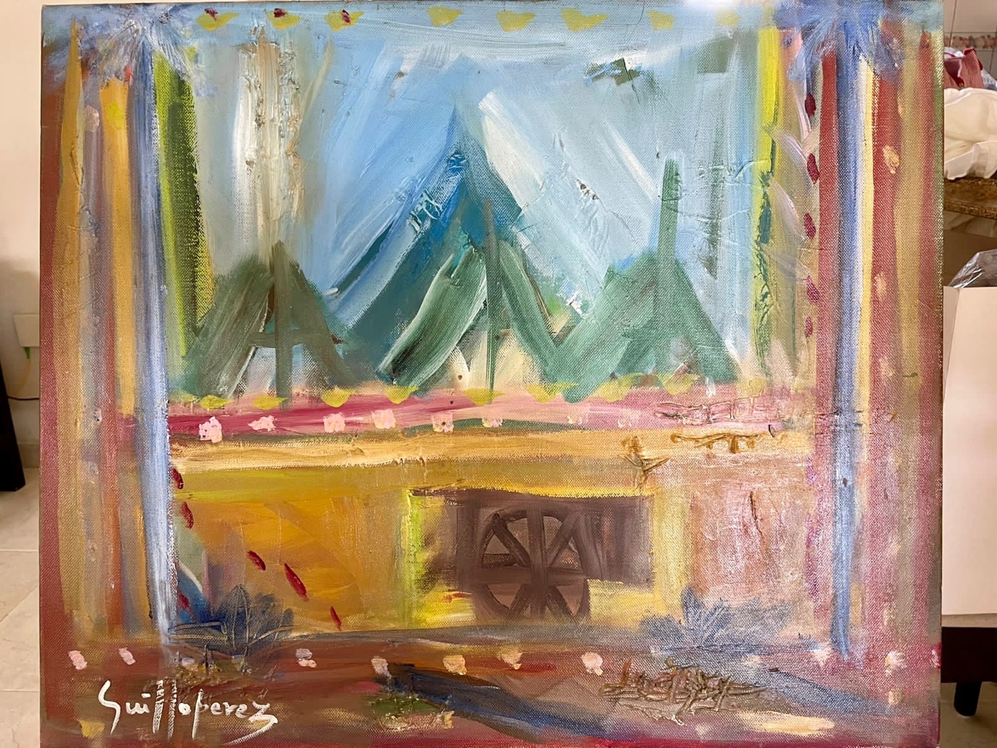 decoración y accesorios - Guillo Pérez "Carreta en el valle" Original 20" x 24" US$2,500 