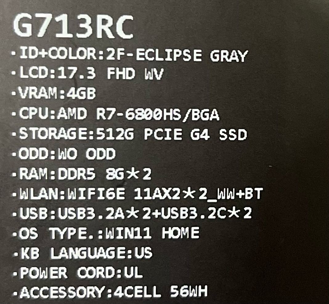 computadoras y laptops - Asus ROG Strix G15 Rysen 7 6800HS RTX3050 512gb SSD 16gb RAM 17.3" 300hz  1