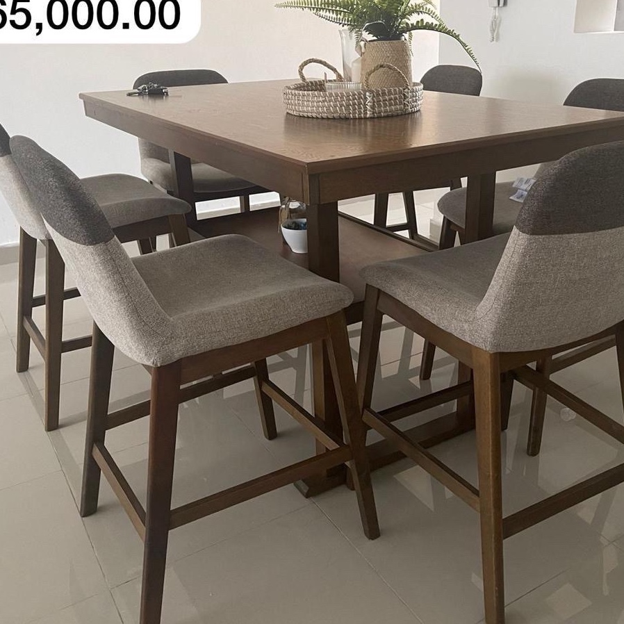 muebles y colchones - comedor alto de 6 sillas 