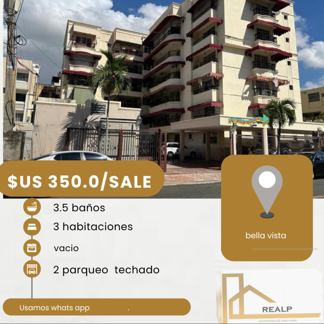 apartamentos - hermoso apartamento ubicado en bella vista 