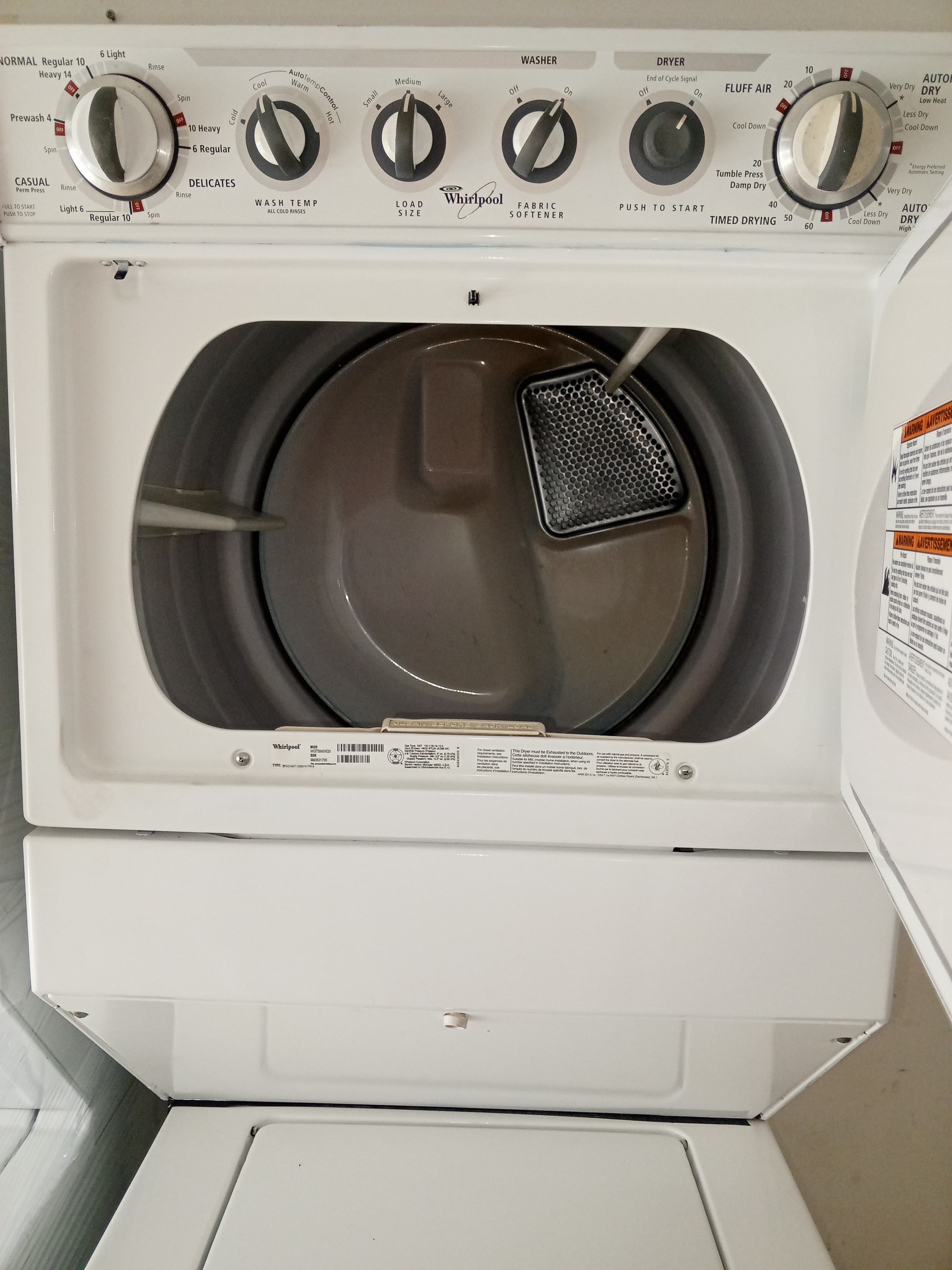 electrodomesticos - Lavadora Tipo torre (Whirpool) a gas

 4