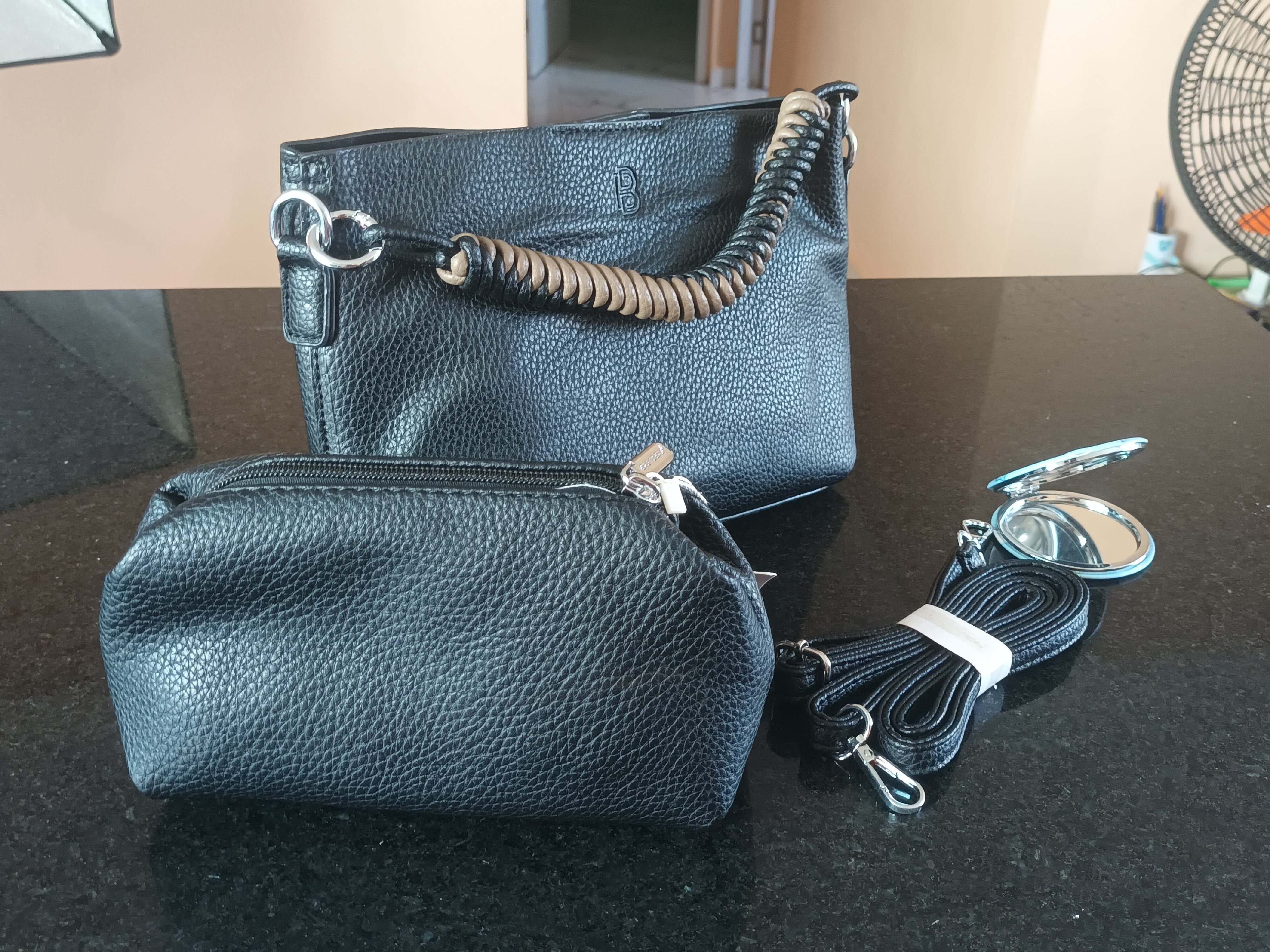 carteras y maletas - set de cartera negra 2