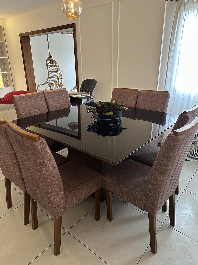 muebles y colchones - Juego de comedor de 8 sillas, cuadrado 2