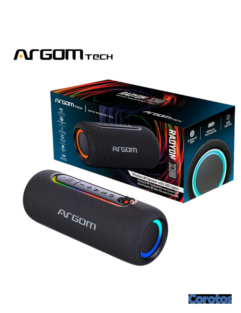 computadoras y laptops - BOCINA ARGOM BLUETOOTH RADYON X30 10W PREMIUM IPX5 1
