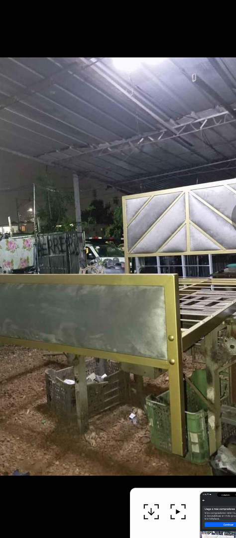 muebles y colchones - base en metal tapizada 3