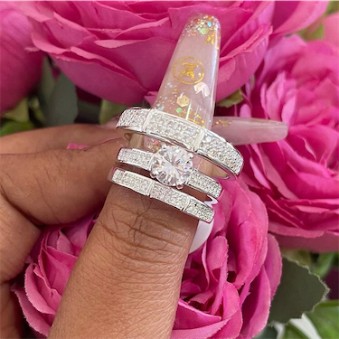 joyas, relojes y accesorios - Trios matrimoniales plata 925 9