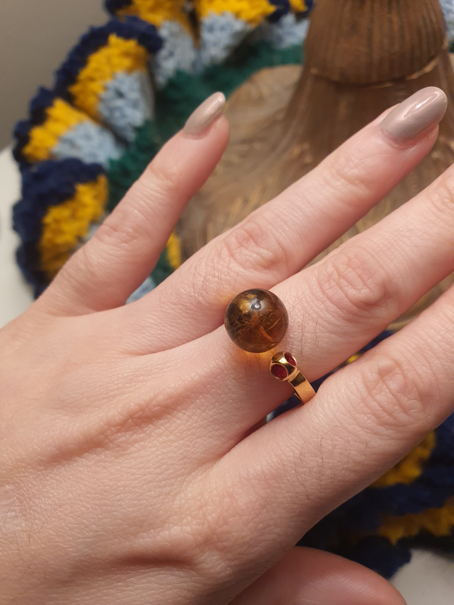 joyas, relojes y accesorios - Monica varela anillo teeny ambar 1