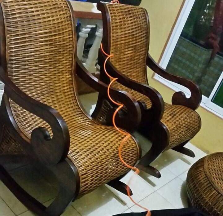 muebles y colchones - mecedora en mimbre ratan