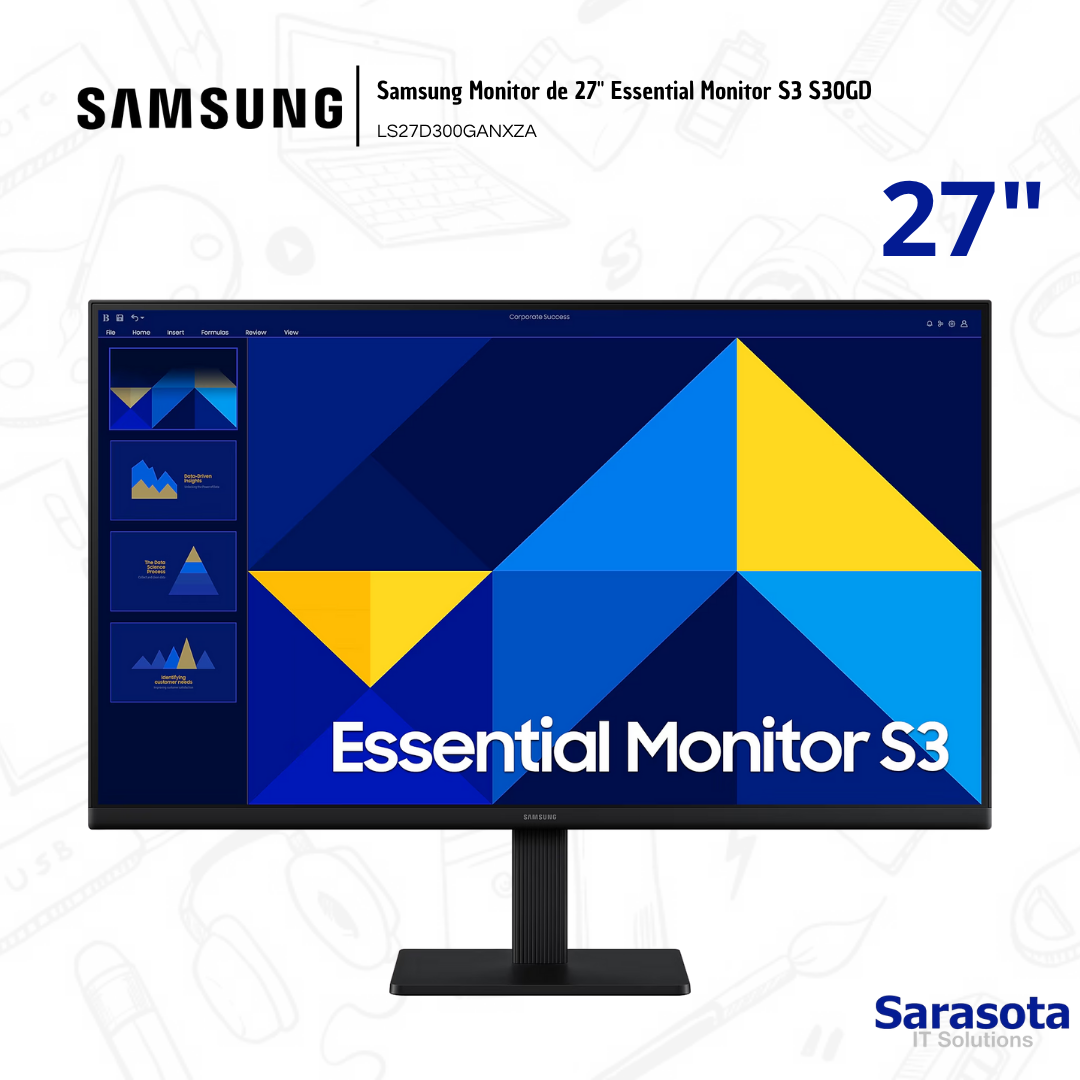 accesorios para electronica - Samsung Monitor de 27" Essential Monitor S3 S30GD