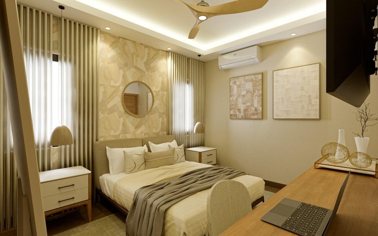 apartamentos - Proyecto en venta Punta Cana #24-1273 un dormitorio, parqueo, piscina, parque.
 3