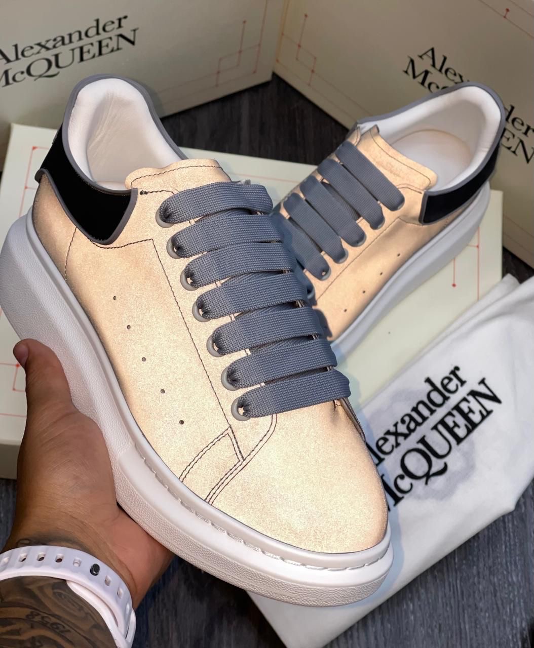 zapatos unisex - Calzado Alexander McQueen Blanco White Tenis Teni Sneaker Sneakers 2K25 🦴 7
