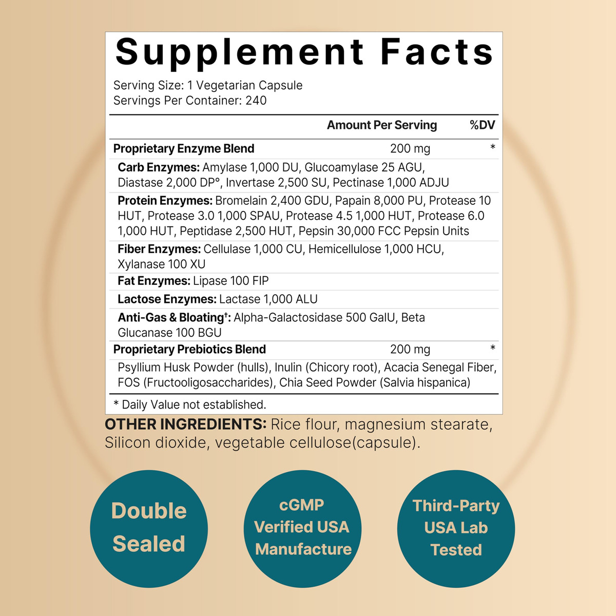 Salud y Equipamiento Médico - Enzimas Digestivas Con Prebioticos 400 Mg Naturebell 1