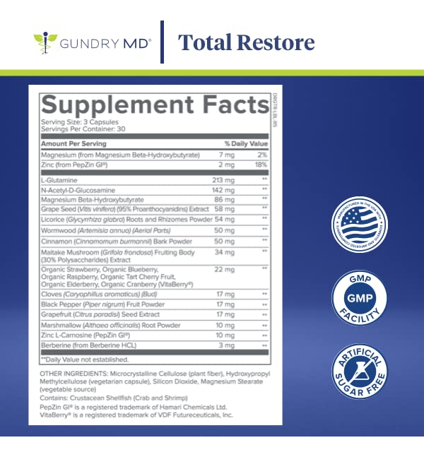 Salud y Equipamiento Médico - Gundry Md Total Restore Soporte Intestinal Premium 90 Cap 1
