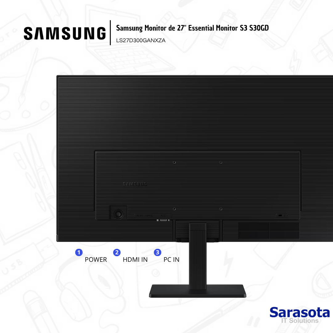 accesorios para electronica - Samsung Monitor de 27" Essential Monitor S3 S30GD 1