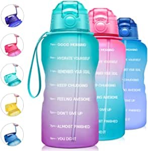 salud y belleza - Botella de agua 1 galon Motivadora con Marca de tiempo 1
