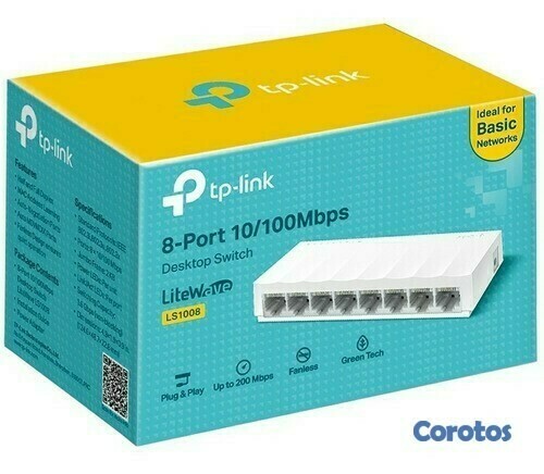 accesorios para electronica - Switch de escritorio TP-Link de 8 puertos 10/100Mbps LS1008 1