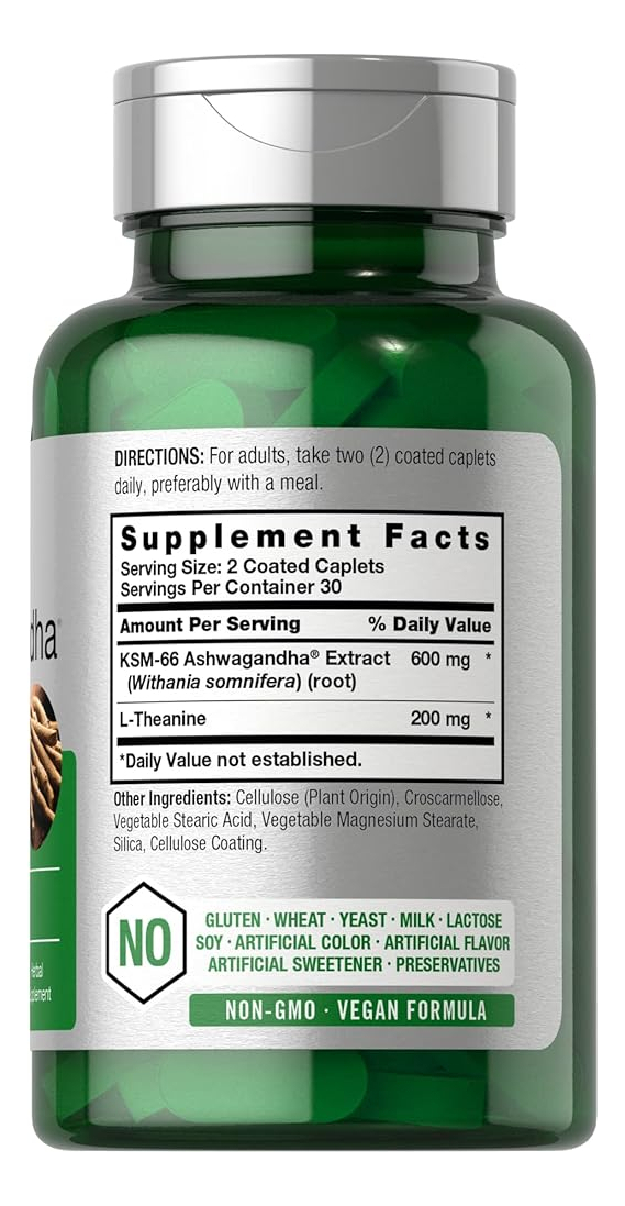 Salud y Equipamiento Médico - Ksm-66 Ashwagandha 600mg | 60 Comprimidos | Con L-teanina | 1
