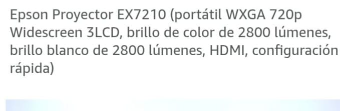 consolas y videojuegos - Proyector Epson portátil WXGA ax7210 $13.000 mil p