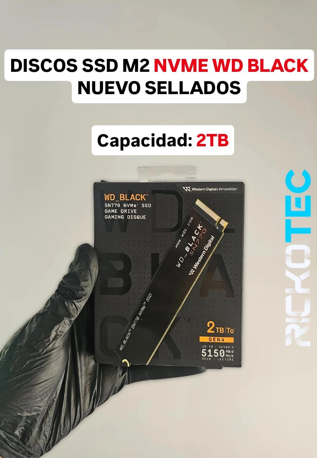 computadoras y laptops - Disco SSD M2 NVME WD Black 2TB NUEVO SELLADO