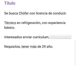 empleos disponibles - Se solicita Chófer con licencia de conducir, Técnico en refrigeración