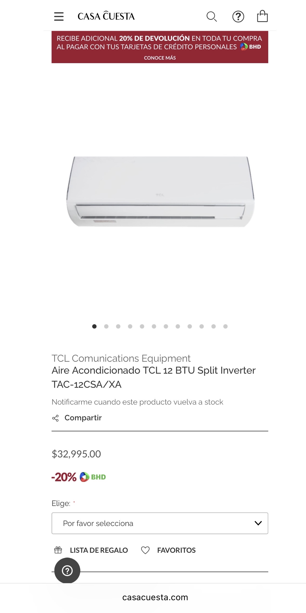 electrodomesticos - Aire TCL Inverter 12000BTU & 18SEER