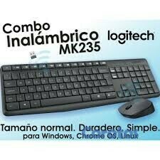 computadoras y laptops - TECLADO MOUSE LOGITECH MK235 USB WIRELESS RECEIVER 2.4GHZ WIRELESS, ESPAÑOL
