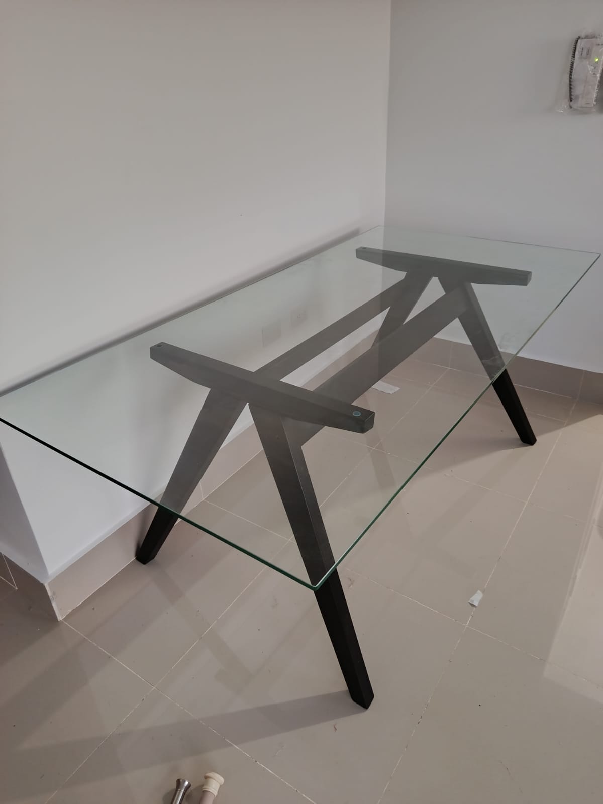 muebles y colchones - Mesa de comedor de Cristal Templado Ilumel 180x90  3