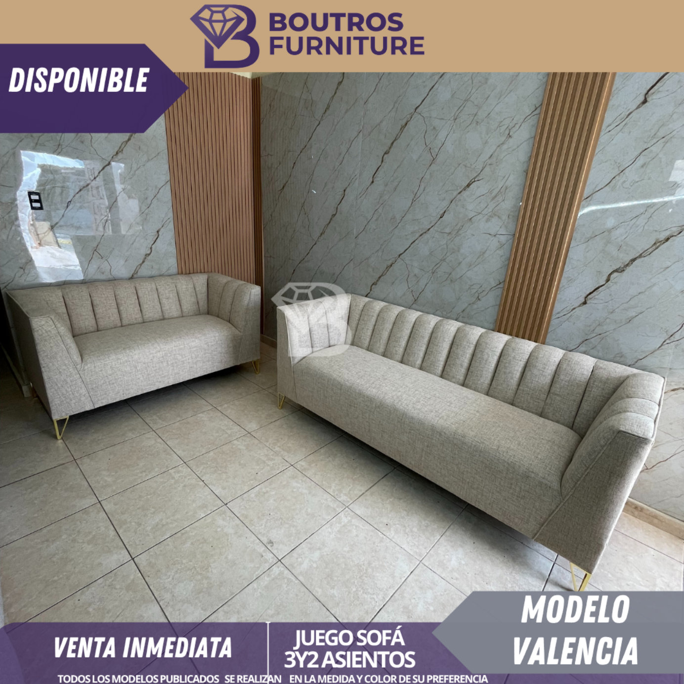 muebles y colchones - sofá valencia de 3y2 asientos 
 0