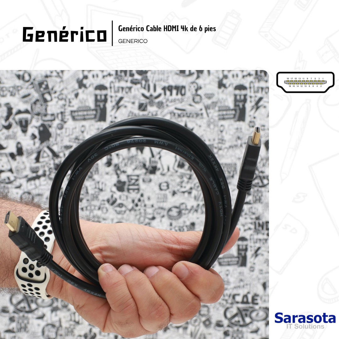 accesorios para electronica - Cable HDMI a HDMI 4K de 6 pies  1