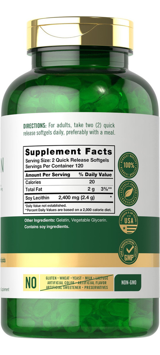 Salud y Equipamiento Médico - Lecitina De Carlyle 2400mg | 240 Capsulas De Gelatina Blanda 1