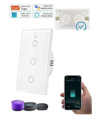 otros electronicos - Interruptor Inteligente Wifi 3 Tac Para Alexa, Goo