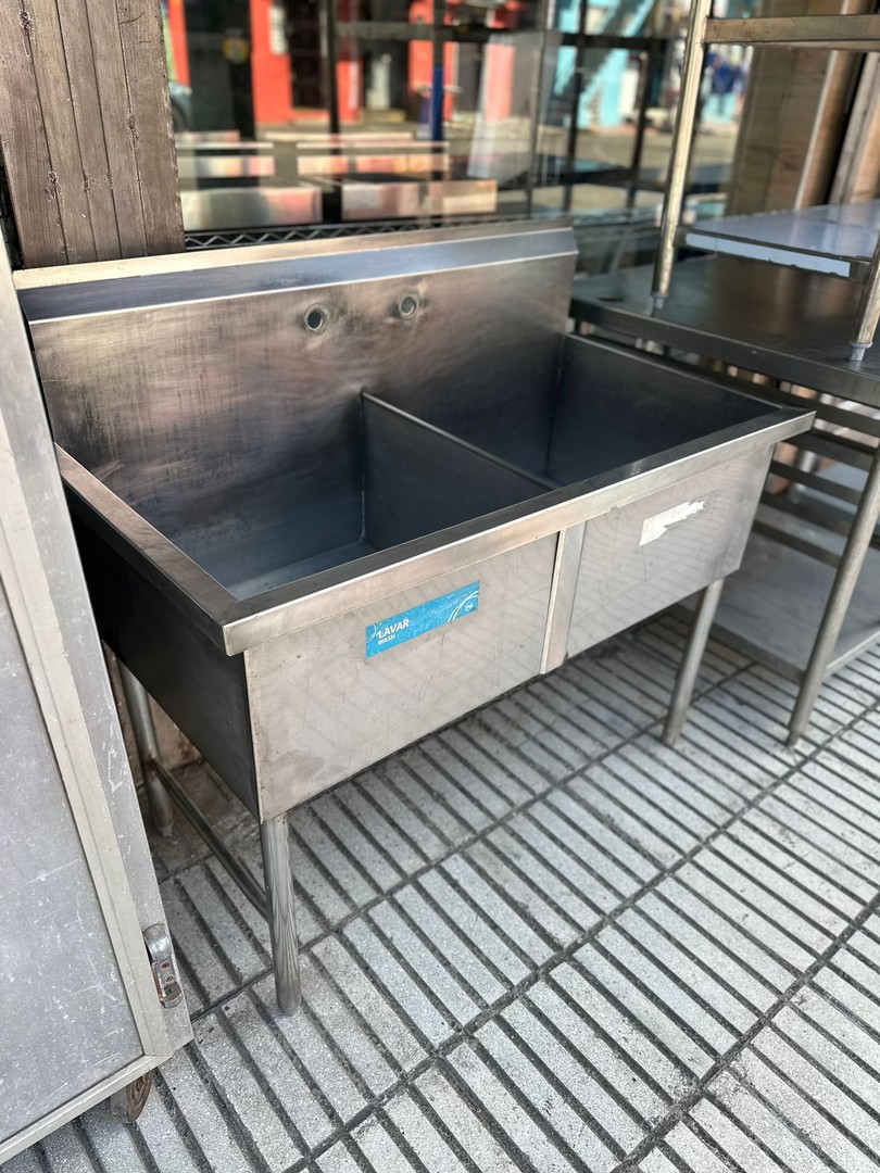 equipos profesionales - Fregadero 48" x 24" de 2 Fosa 22" x 22" x 12" 2