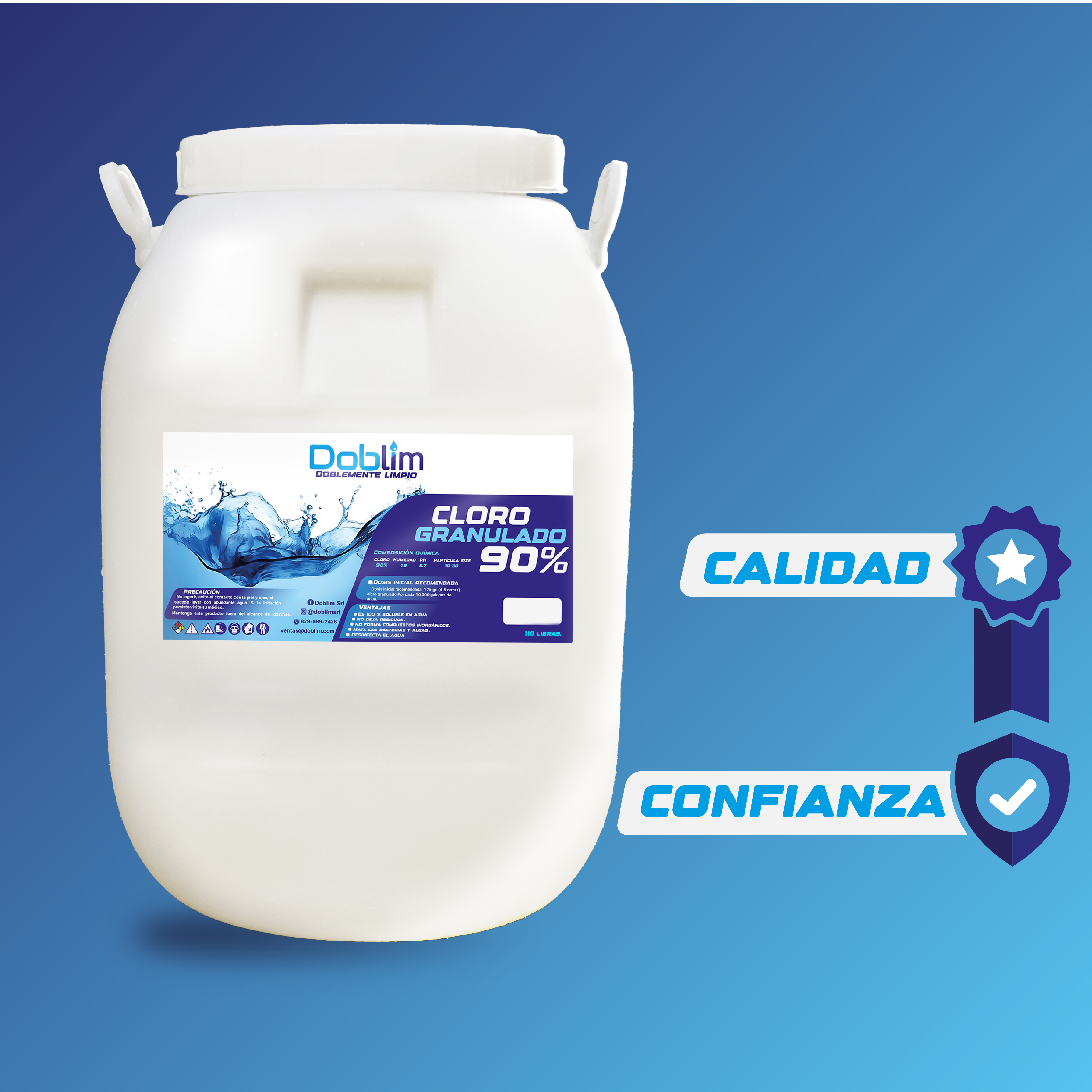 herramientas, jardines y exterior - Cloro 90% Granulado – Tambor 110 lb para Piscinas 2
