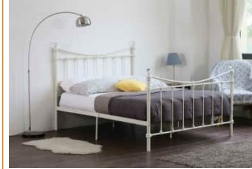 muebles y colchones - BASE CAMA BLANCA TWIN METAL 39x75 SIN CORCHON