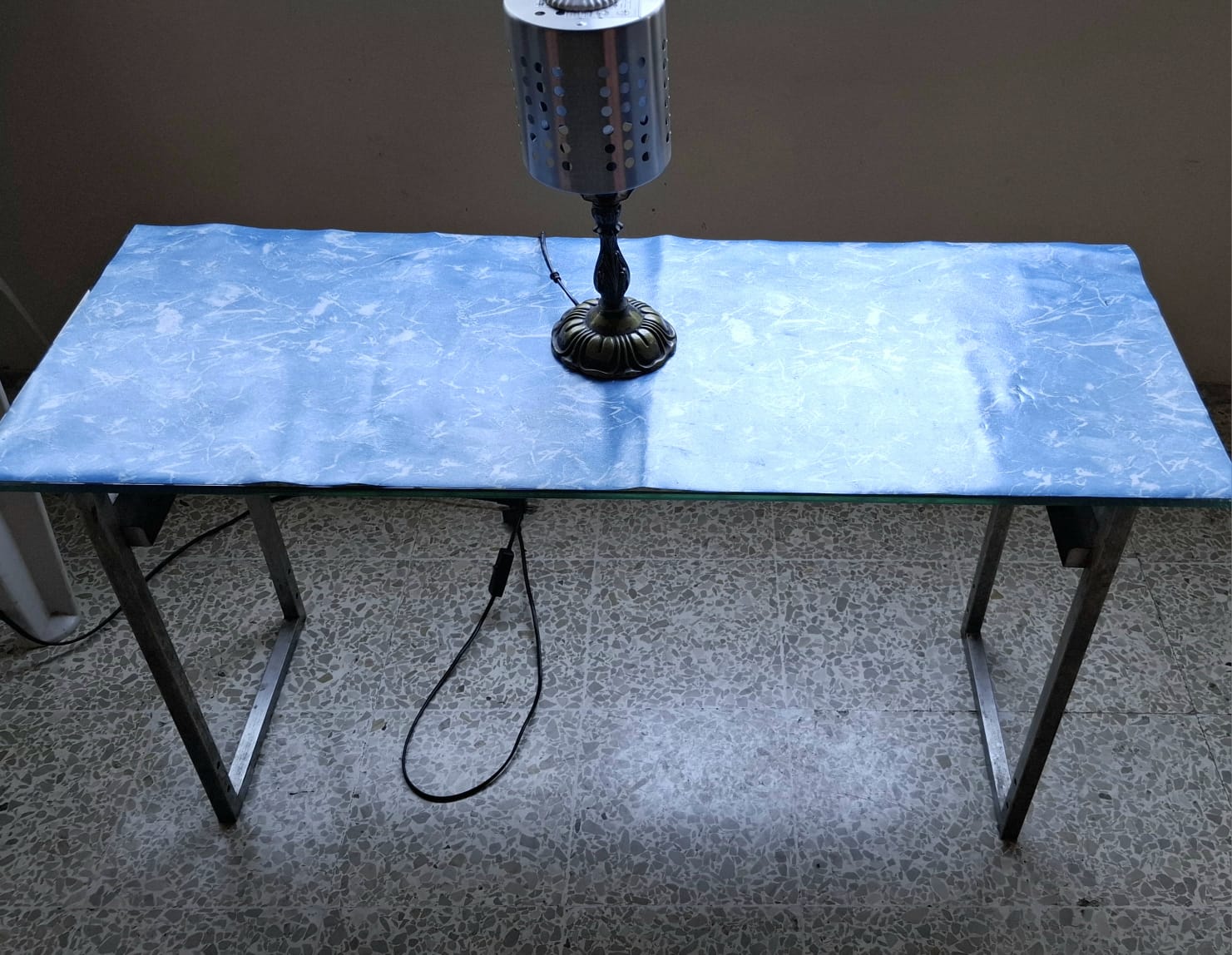 decoración y accesorios - MESA TOPE CRISTAL-RECTANGULAR-INOX-BONITA- 0